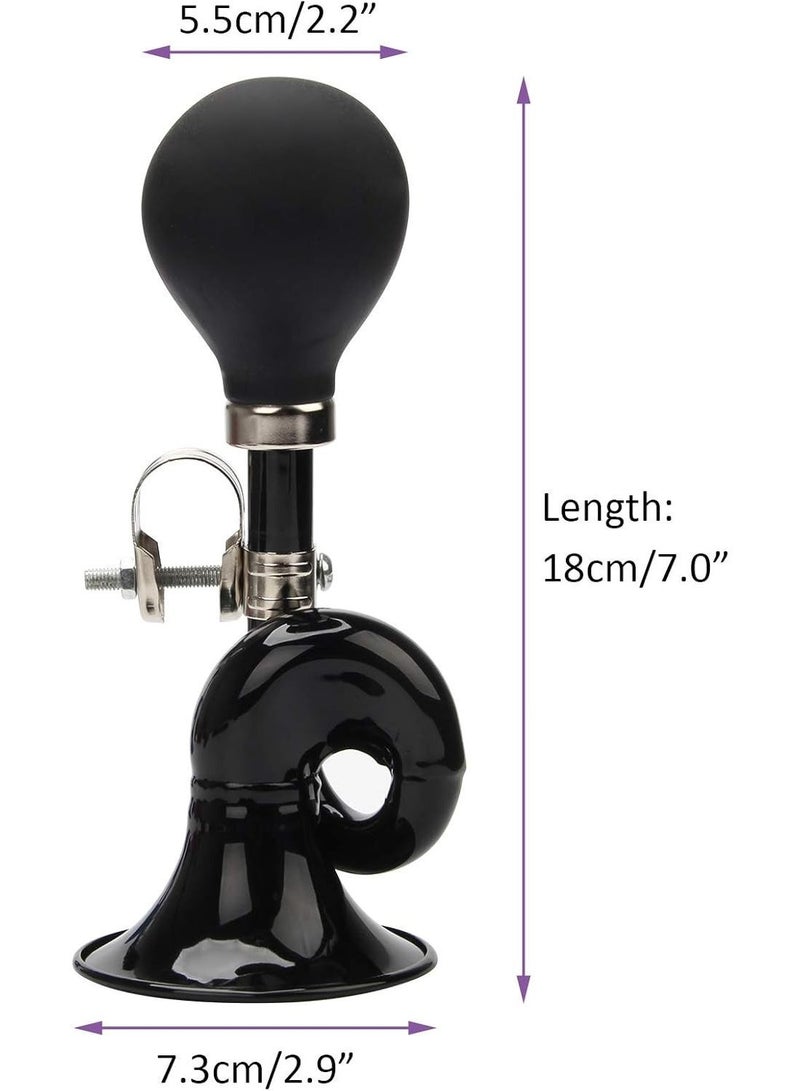Bugle Horn, Retro Clown Siren, Kids Bike Hooter, Classic Vintage Metal Twist Loudspeaker Snail Air Horn for Vehicles, Bicycles, Golf Cart - Image 2